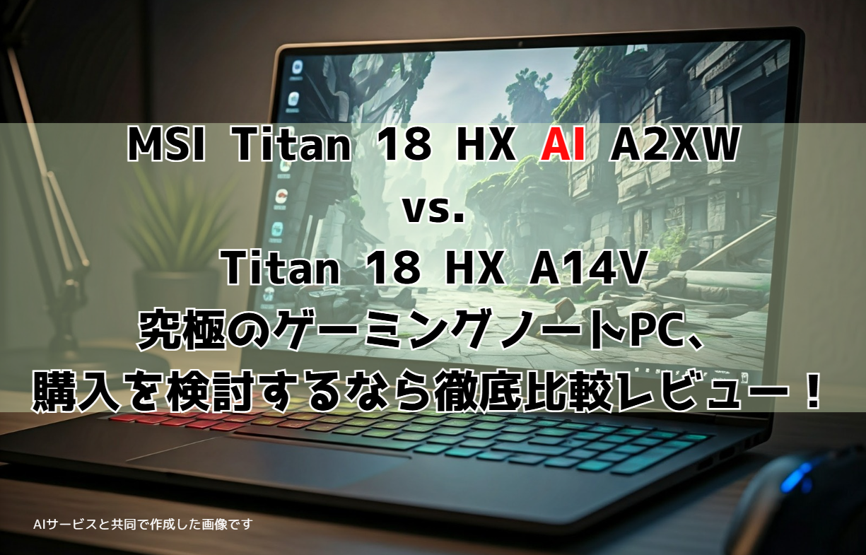 [2025/1最新ﾚﾋﾞｭｰ]MSI Titan 18 HX AI A2XW vs. Titan 18 HX A14V ：究極のゲーミングノートPC、購入を検討するなら徹底比較レビュー！